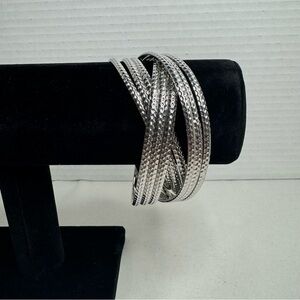 Park Lane Volume Bracelet Silver Bangles Hammered Intertwined Set Of 9